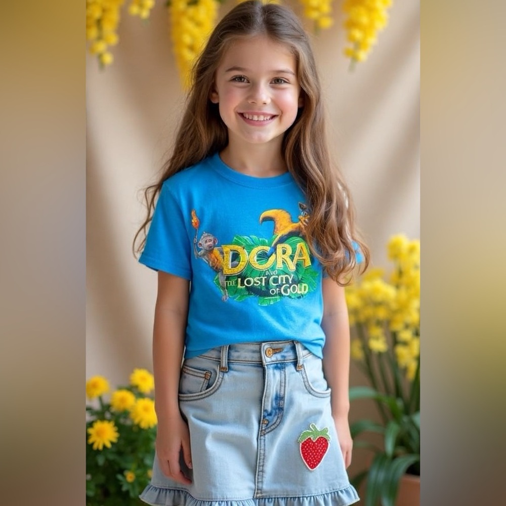 Blue Dora and the Lost City of Gold Kids Unisex T-Shirt Size M NWOT